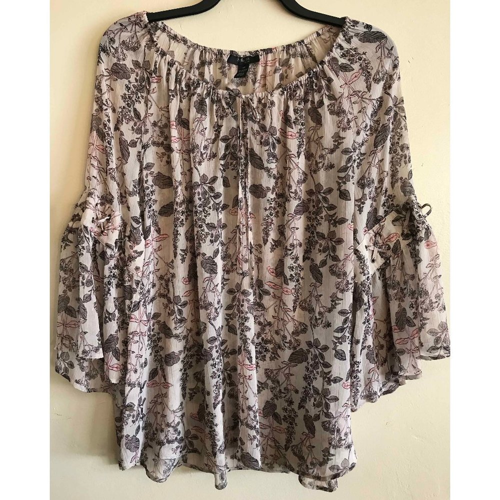 Style & Co. Blouse - Bell Sleeves w/ Lace Detail